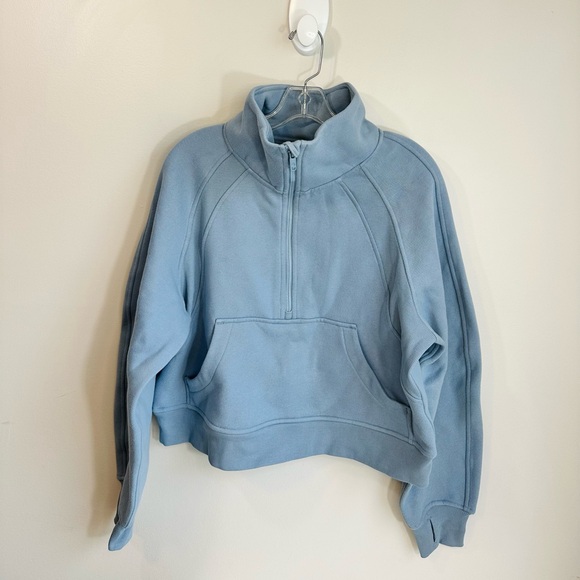 NEW CRZ Yoga Fleece Lined Half Zip Soft Pullover Sweatshirt Powder Blue Size XS - Picture 13 of 14